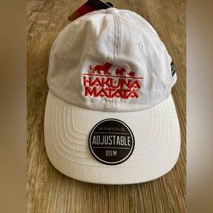 NWT The Lion King Hat Strapback Dad Cap Mens White Orange Hakuna Matata